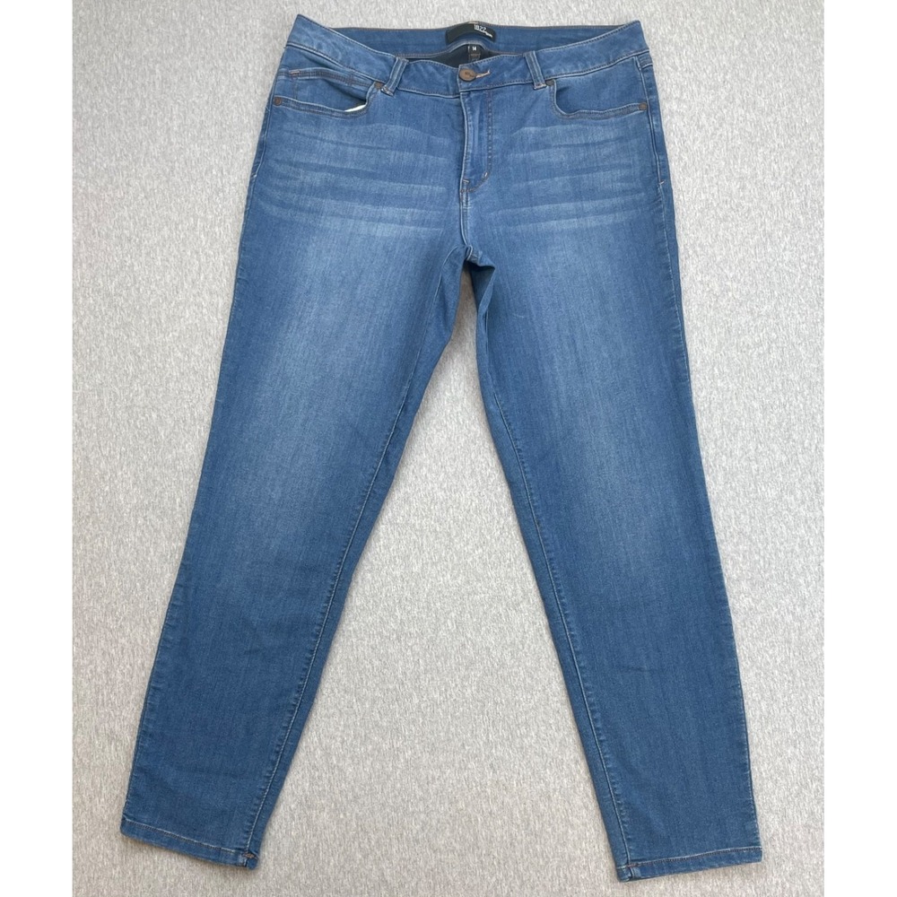 1822 Denim Jeans Womens 14 Blue Cotton Blend Stretch Mid-Rise Skinny